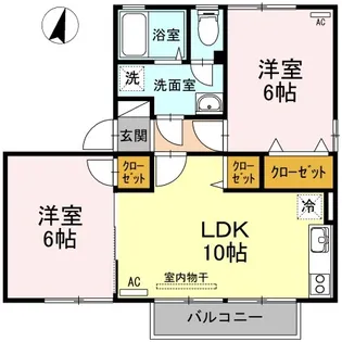 サニークレスト A棟【1階】の間取り