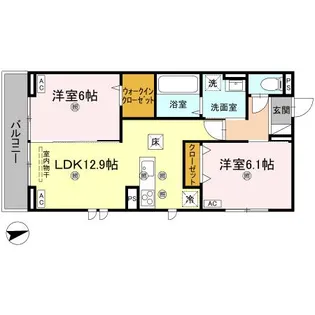 エムフルージュ【1階】の間取り