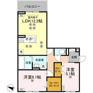 フィオーレガーデン北田宮 B【2階】の間取り