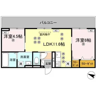 フィオーレガーデン北田宮 B【2階】の間取り