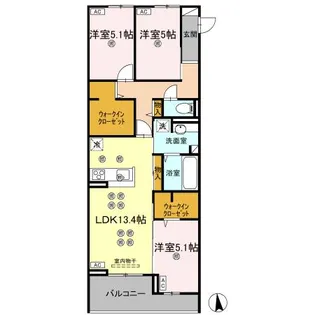 エグレットテラスII【3階】の間取り