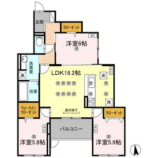 エグレットテラスII【1階】の間取り