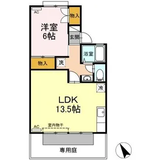 セジュール佐古【1階】の間取り
