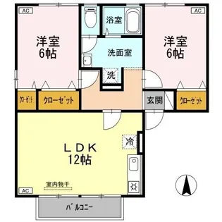 メゾネットクレール B棟【1階】の間取り