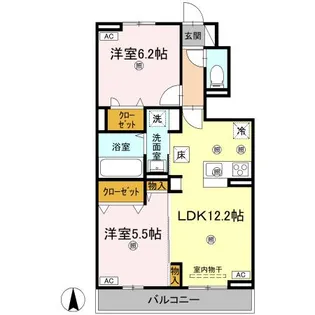グランツ上福万 B棟【1階】の間取り