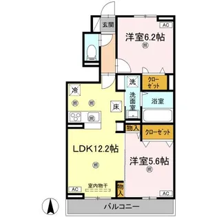 グランツ上福万 B棟【1階】の間取り