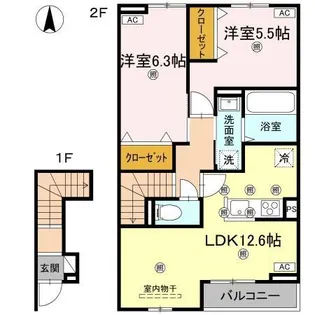 グランツ上福万 A棟【2階】の間取り