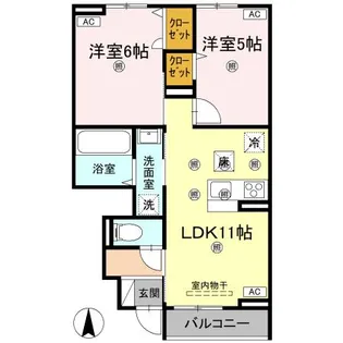 グランツ上福万 A棟【1階】の間取り