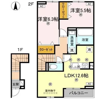 グランツ上福万 A棟【2階】の間取り