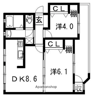 第2ますやマンション【312号室】の間取り