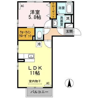 サニープレイス A棟【2階】の間取り
