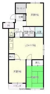 セントラルハイツ【401号室】の間取り