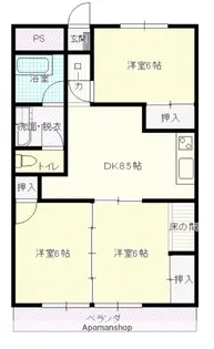 パールハイツ(川島町)【302号室】の間取り