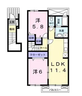 シェーン パラスト A【2階】の間取り