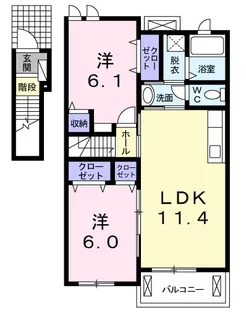 サンセール・ポワ・メゾンⅠ A【2階】の間取り