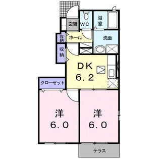 2DKの間取り画像