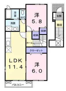 エスペランサ A【2階】の間取り