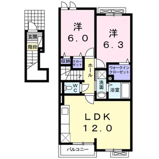 エレガンシア篠原【2階】の間取り