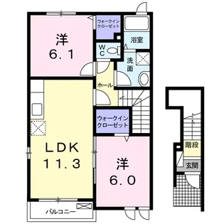 BELLE MAISON 箸蔵【2階】の間取り