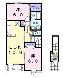 ルーベル鴨島C【2階】の間取り