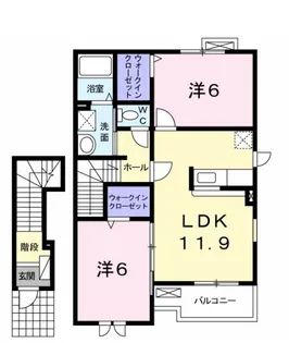 ヴェル ドゥーラ Ⅴ【2階】の間取り