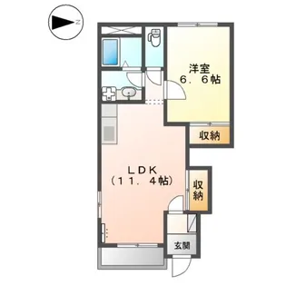 リバーサイド本条【1階】の間取り