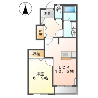 メルヴェーユ脇町【102号室】の間取り