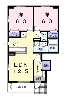 ショコラ 鴨島【1階】の間取り