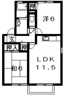 セジュール山川【1階】の間取り