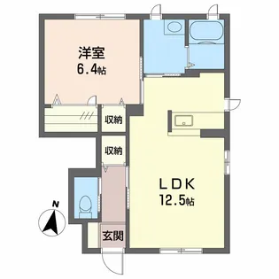 ヒルサイドコート F棟【1階】の間取り