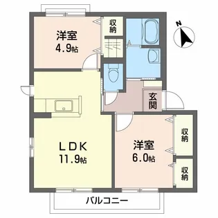 グランシードKⅢ【2階】の間取り