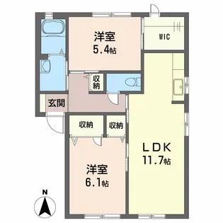 シャーメゾンエチュードD【1階】の間取り