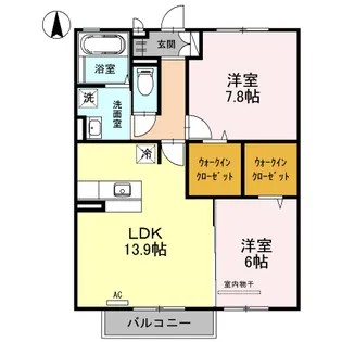 サンフラワー ガーデン A棟【2階】の間取り