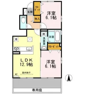 パレスフロントMK【1階】の間取り