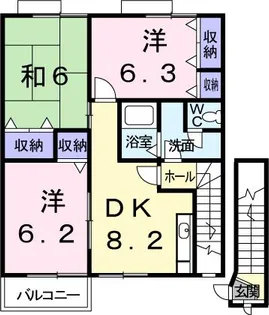 Vシャトー アロースリーⅥ【2階】の間取り