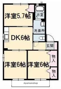シャーメゾンブルームⅠ.Ⅱ【1-202号室】の間取り