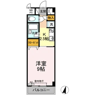 グリーンリバティー新蔵【206号室】の間取り