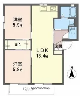 シャーメゾンラヴィ【F-101号室】の間取り