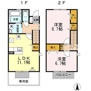 エヴァーグリーン【1階】の間取り