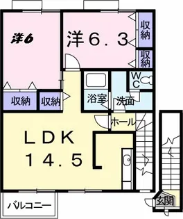 サンシティー国府B【2階】の間取り