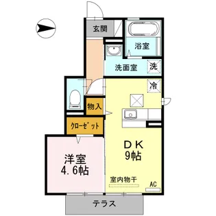 1DKの間取り画像