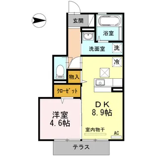 1DKの間取り画像