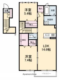 シャーメゾンレフレールⅣ・Ⅴ【Ⅳ202号室】の間取り