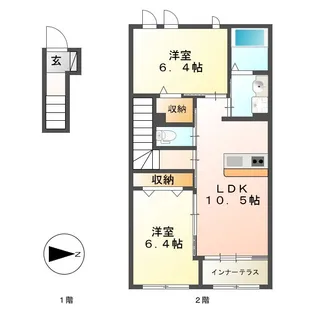 ルナキャット【2階】の間取り