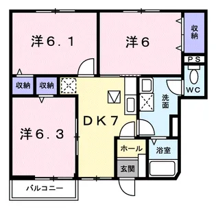 ジュネス99C【1階】の間取り