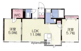 グランドべレオ田宮【3階】の間取り