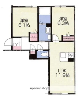 グランドべレオ田宮【3階】の間取り