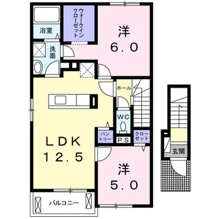 クラール南矢三B【2階】の間取り
