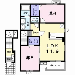 ヴェル ドゥーラ Ⅴ【2階】の間取り