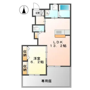 ビニグリーン末広【1階】の間取り